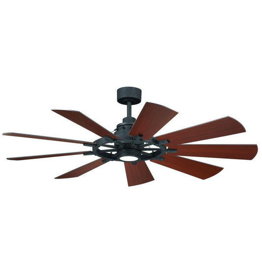 Kichler Lighting Gentry 60 in. 9-Blade Indoor or Outdoor Ceiling Fan in Distressed Black