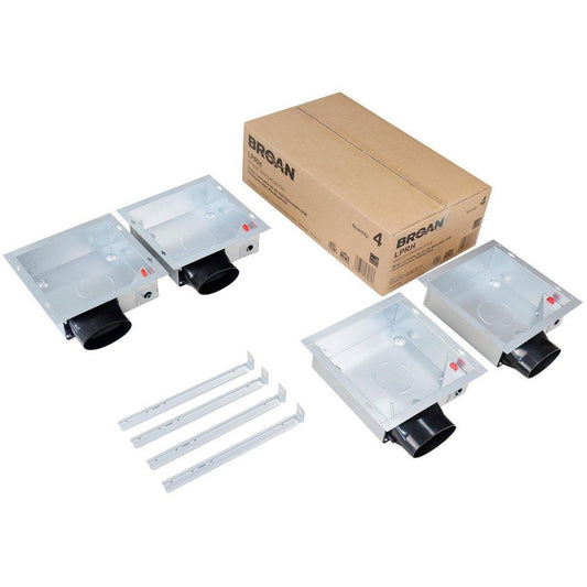 50-80-100 Selectable CFM Continuous Run Bathroom Exhaust Fan Housing Pack - Ceiling & Wall Mount - Energy Star Rated