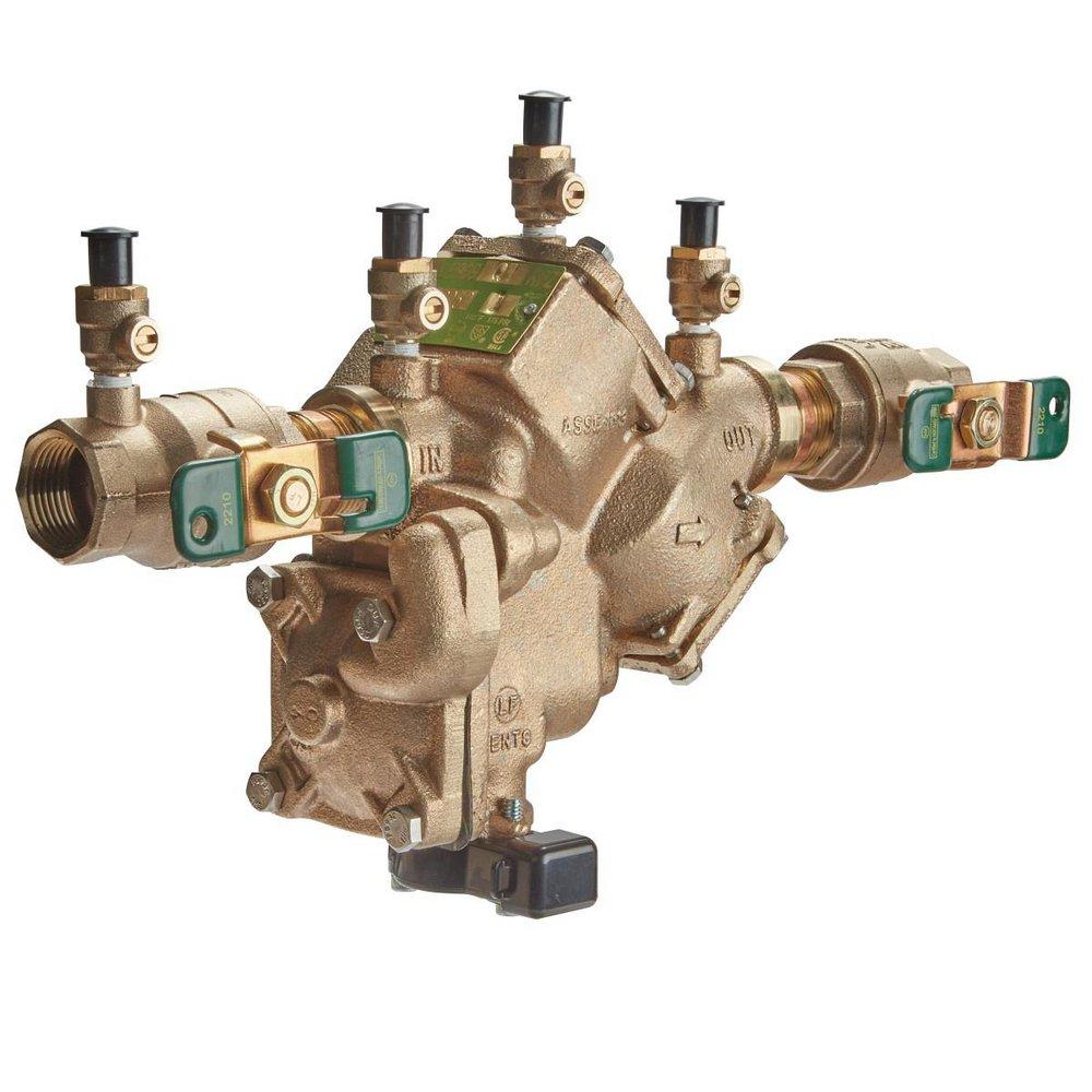 Watts Series LF909-FS 3/4 in. Cast Copper Silicon Alloy FPT Reduced Pressure Zone Assembly with Quarter Turn Shutoff Valves and Flood Sensor