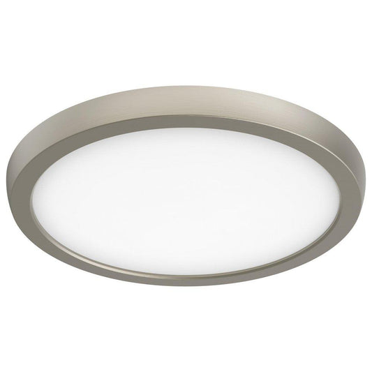 9 x 2/3 in. 13W 1-Light LED Utility Flush Mount Ceiling Fixture in Brushed Nickel
