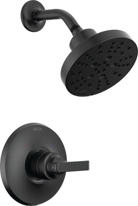 Delta Faucet Tetra™ Single Handle Multi Function Shower Faucet in Matte Black (Trim Only)