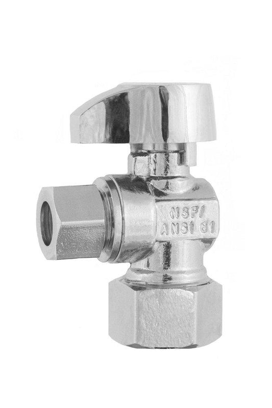 5/8 x 3/8 in. Compression Quarter Turn Angle Supply Stop Valve in Chrome