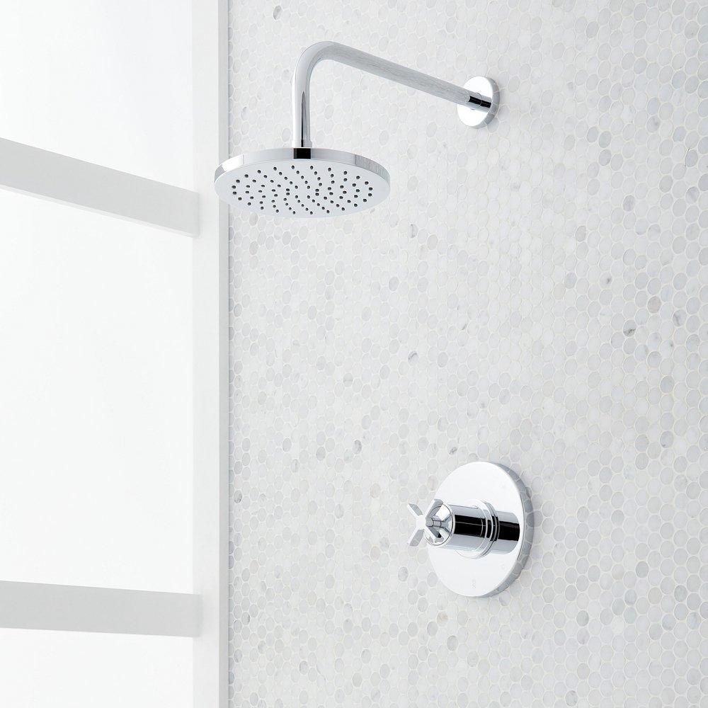 Signature Hardware Vassor Single Function Showerhead System in Polished Chrome