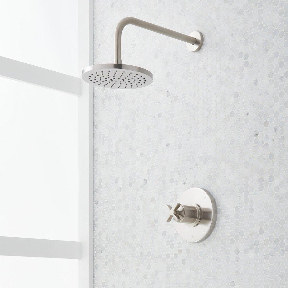 Signature Hardware Vassor Single Function Showerhead System in Brushed Nickel