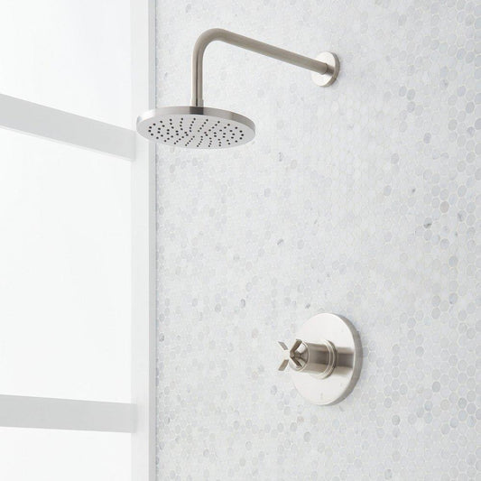 Signature Hardware Vassor Single Function Showerhead System in Brushed Nickel