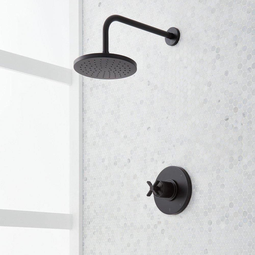 Signature Hardware Vassor Single Function Showerhead System in Matte Black