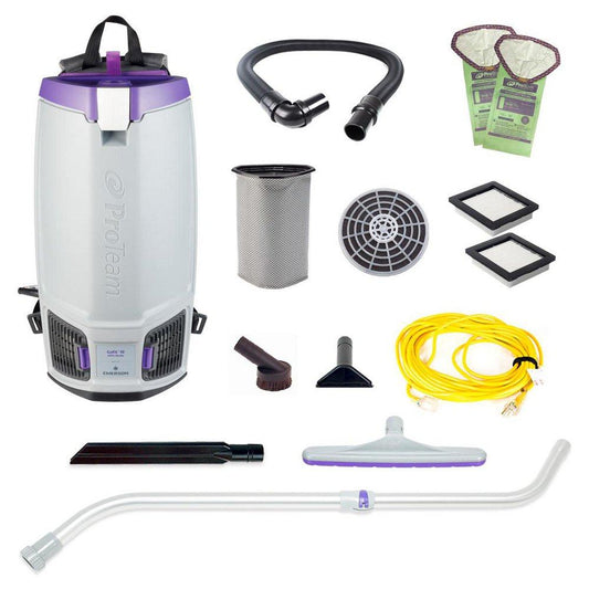 ProTeam® GoFit™ 10 qt. Backpack Vacuum with Xover Multi-Surface Telescoping Wand Tool Kit