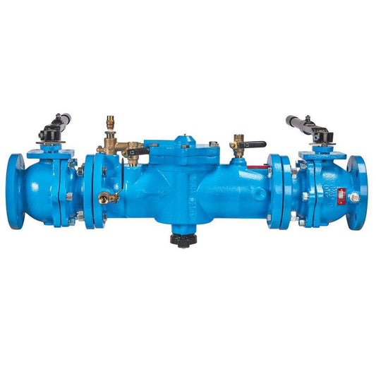 Watts LF009 Series 2-1/2 in Cast Iron Flanged Reduced Pressure Zone Assembly with Flood Sensor and Quarter-Turn Ball Valves