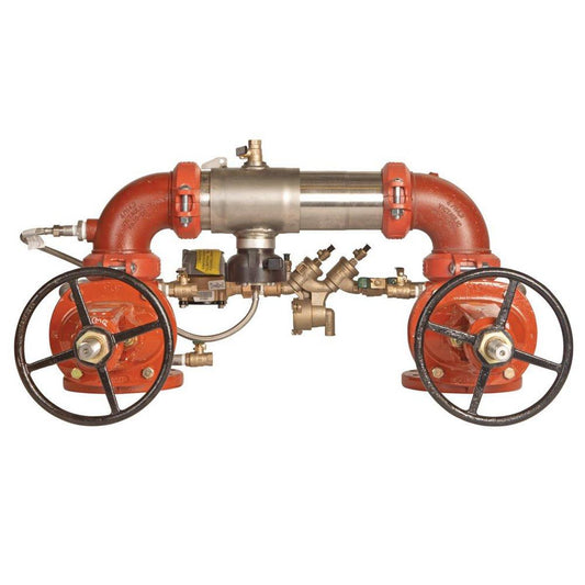 Ames Fire & Waterworks Series C500 6 in Stainless Steel Flanged Reduced Pressure Detector Assembly with OS & Y Gate Valves, Water Meter and Flood Sensor