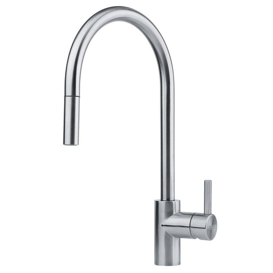 Franke Eos Neo Single Handle Pull Down Kitchen Faucet in Stainless Steel