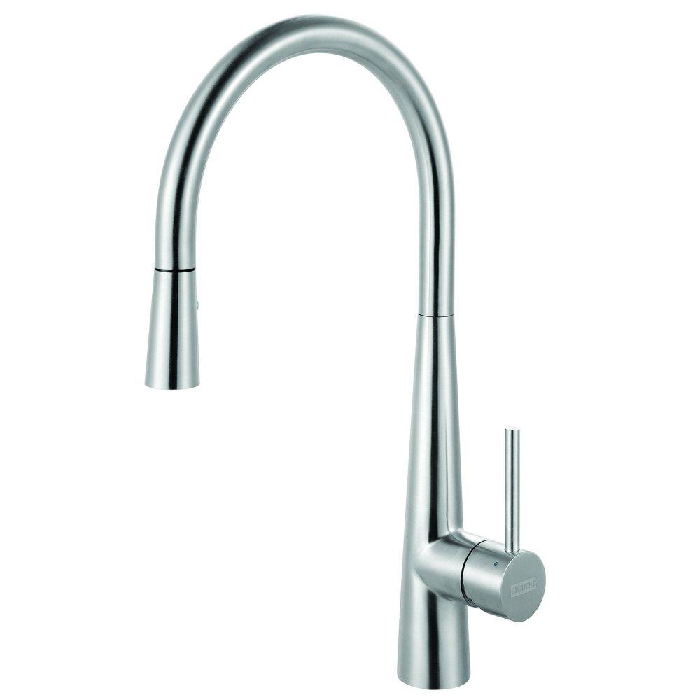 Franke Steel Single Handle Pull Down Kitchen Faucet in Stainless Steel