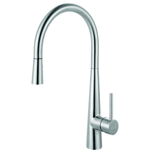 Franke Steel Single Handle Pull Down Kitchen Faucet in Stainless Steel