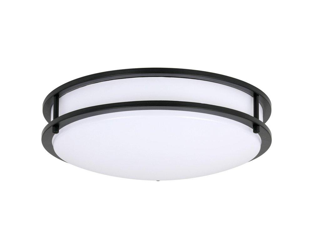 Miseno Saturn 14 in. LED Flush Mount Ceiling Fixture in Matte Black