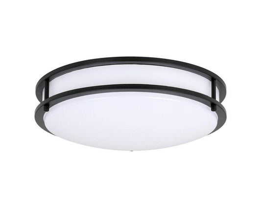 Miseno Saturn 14 in. LED Flush Mount Ceiling Fixture in Matte Black