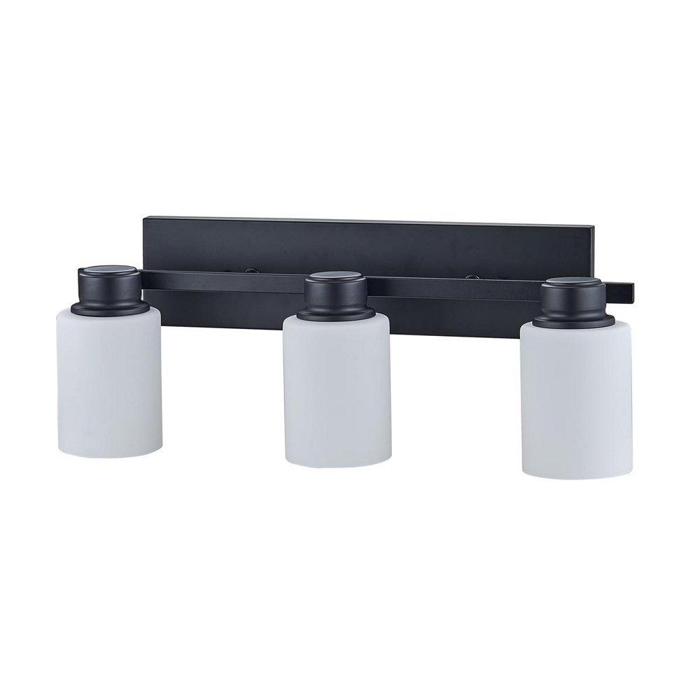 60W 3-Light Vanity Fixture in Matte Black