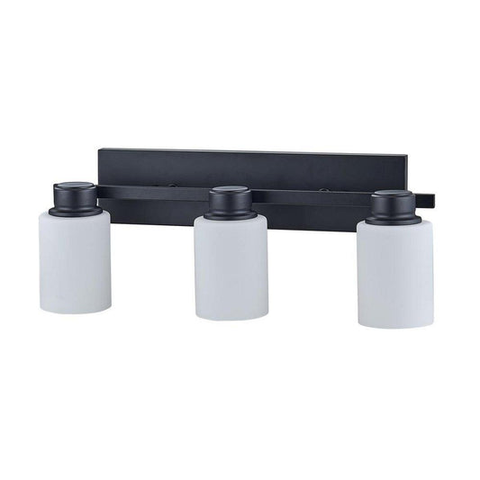 60W 3-Light Vanity Fixture in Matte Black