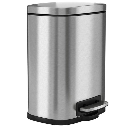 HLS Commercial Fire Rated Series 1.32 Gallon Fire Rated Stainless Steel Soft Step Trash Can with Odor Filter and Removable Inner Bucket