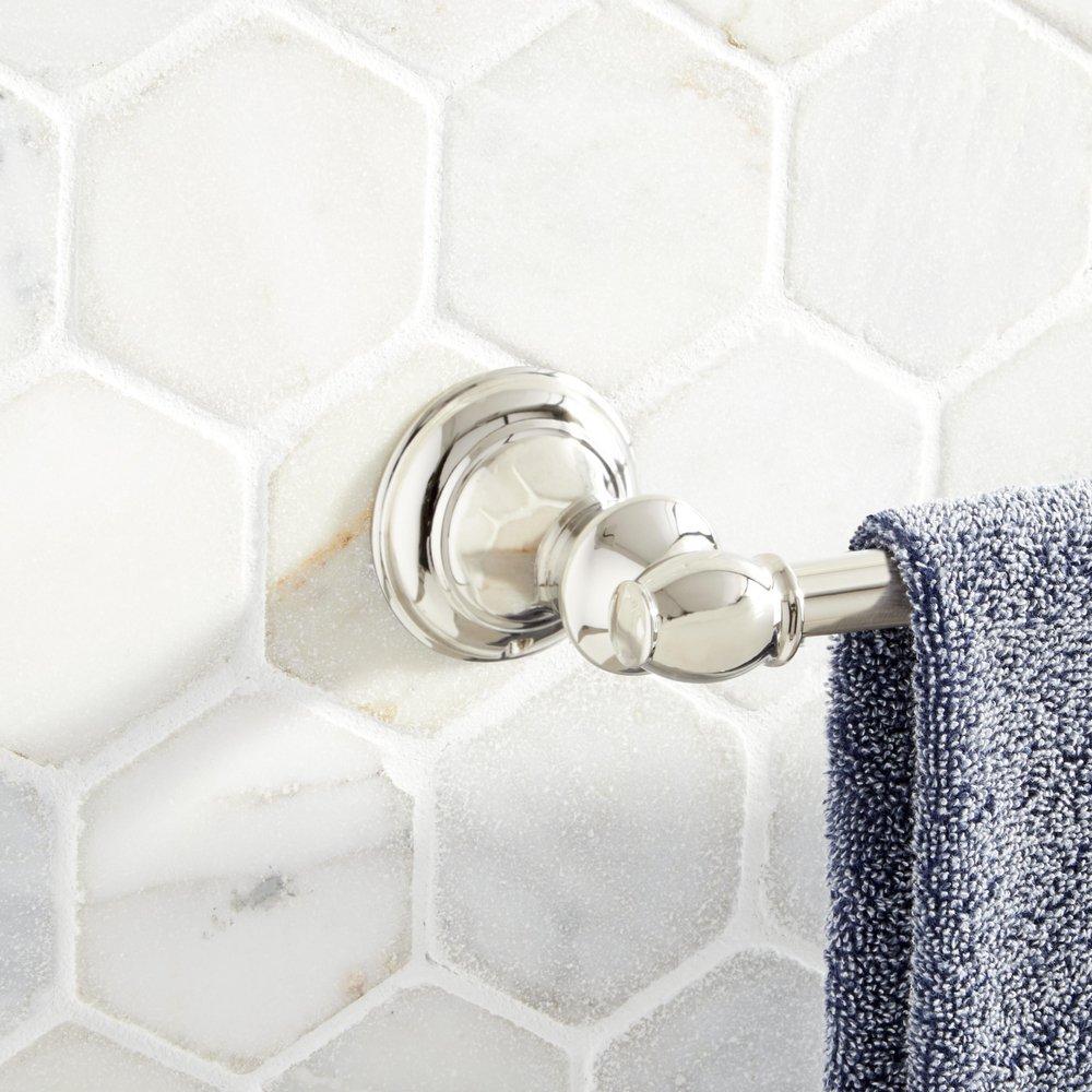 Signature Hardware Beasley 18 in. Towel Bar in Polished Nickel