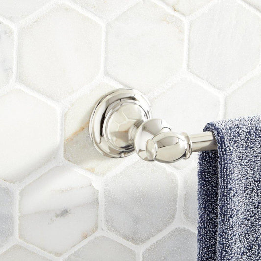 Signature Hardware Beasley 24 in. Towel Bar in Polished Nickel