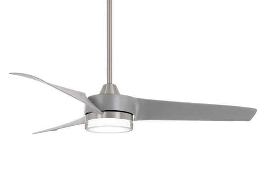 Minka Aire Veer 56 in. 3-Blade Ceiling Fan in Brushed Nickel/Silver