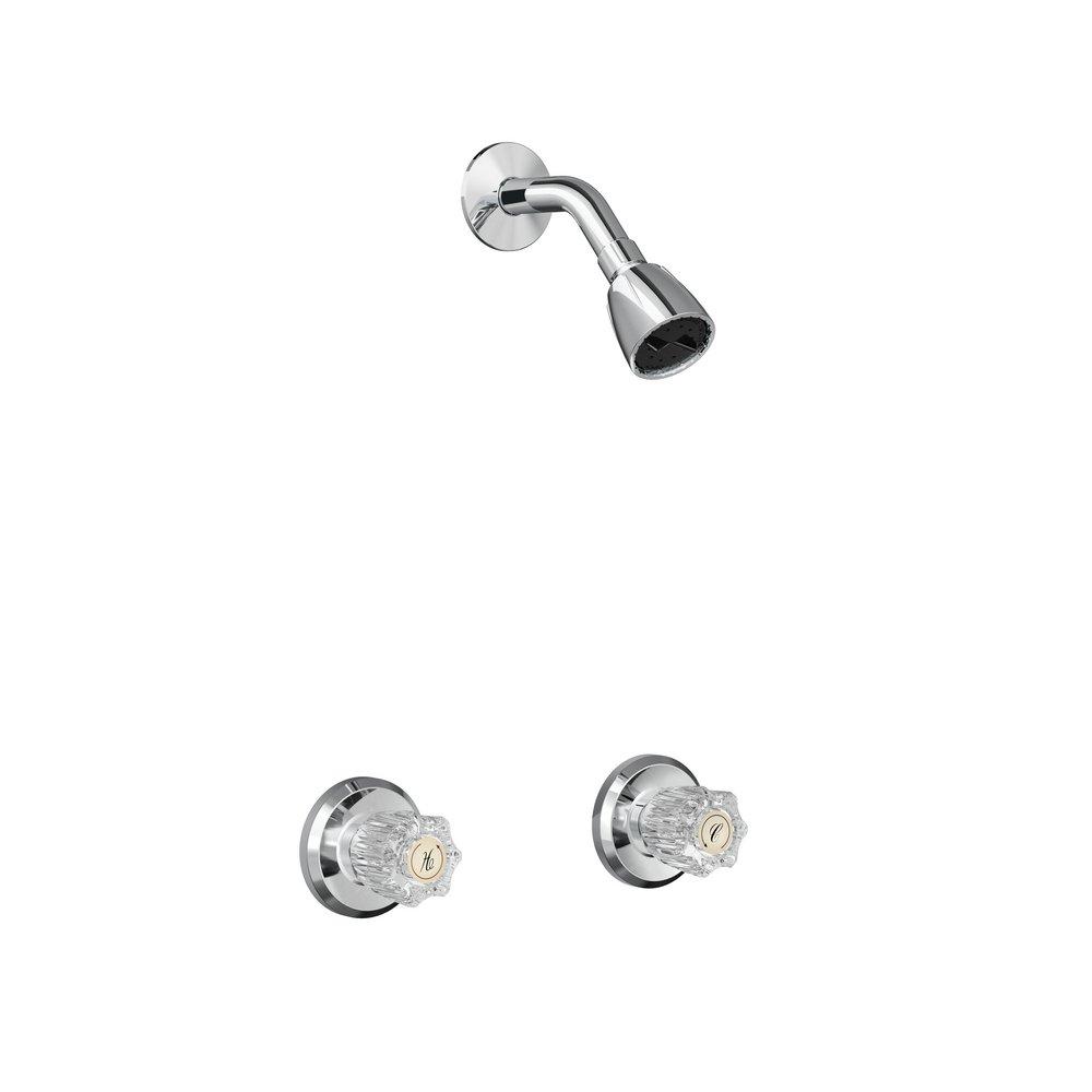 Two Handle Single Function Bathtub & Shower Faucet in Polished Chrome