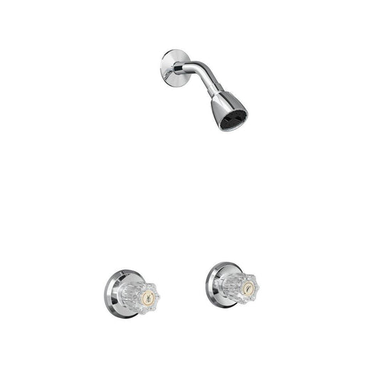 Two Handle Single Function Bathtub & Shower Faucet in Polished Chrome