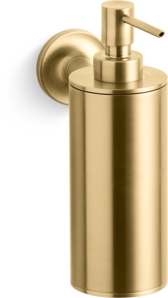 KOHLER Purist® Metal Wall Mount Soap Dispenser in Vibrant Brushed Moderne Brass
