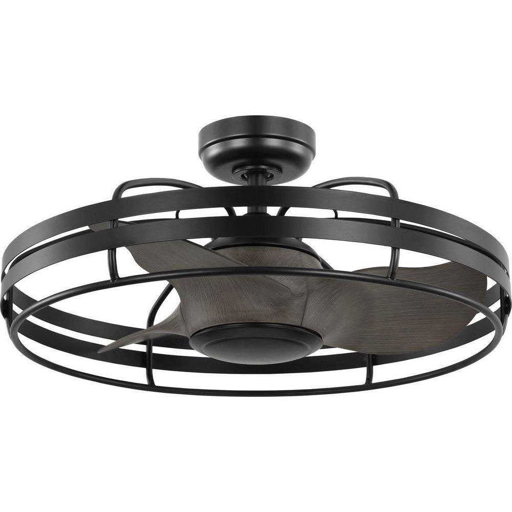 Progress Lighting Bastrop 26 in. 3-Blade Indoor/Outdoor Transitional Ceiling Fan in Matte Black