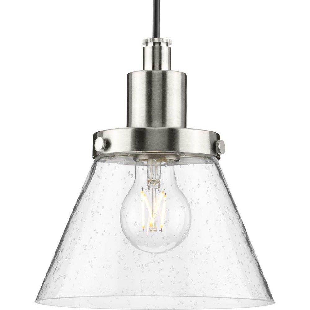 Progress Lighting Hinton 60W 1-Light Medium E-26 Incandescent Pendant in Brushed Nickel