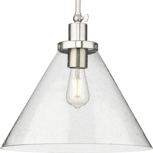 Progress Lighting Hinton 100W 1-Light Medium E-26 Incandescent Pendant in Brushed Nickel
