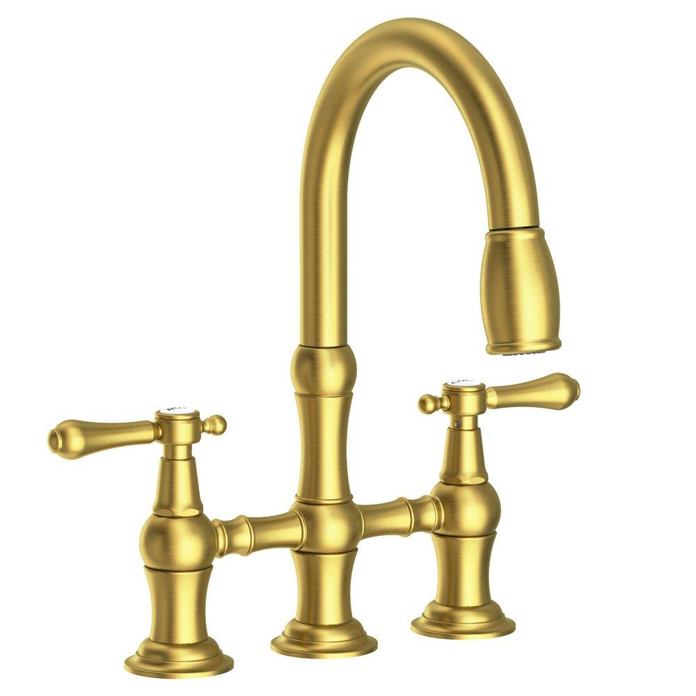 Newport Brass Chesterfield Two Handle Bridge Kitchen Faucet in Satin Brass - PVD