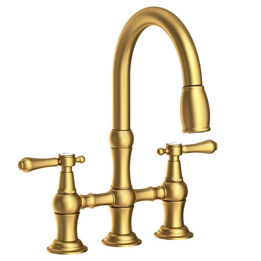 Newport Brass Chesterfield Two Handle Bridge Kitchen Faucet in Satin Bronze - PVD