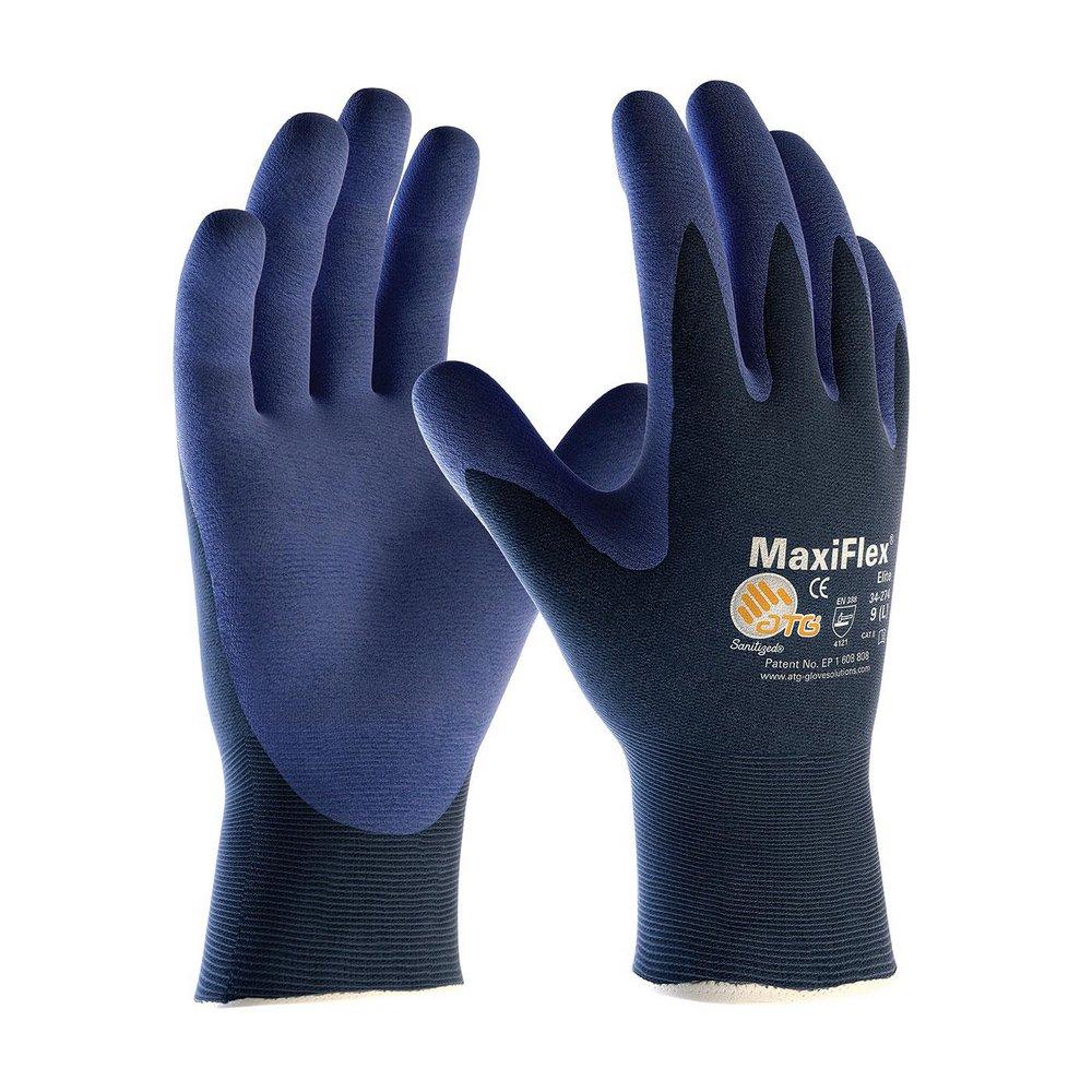 MaxiFlex® Elite™ Size M 18 ga Nitrile Synthetic Fiber and Plastic Reusable Gloves in Blue