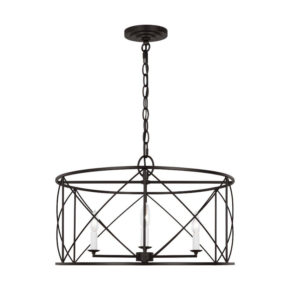 Visual Comfort & Co. Studio Beatrix 60W 4-Light Candelabra E-12 Outdoor Pendant in Aged Iron