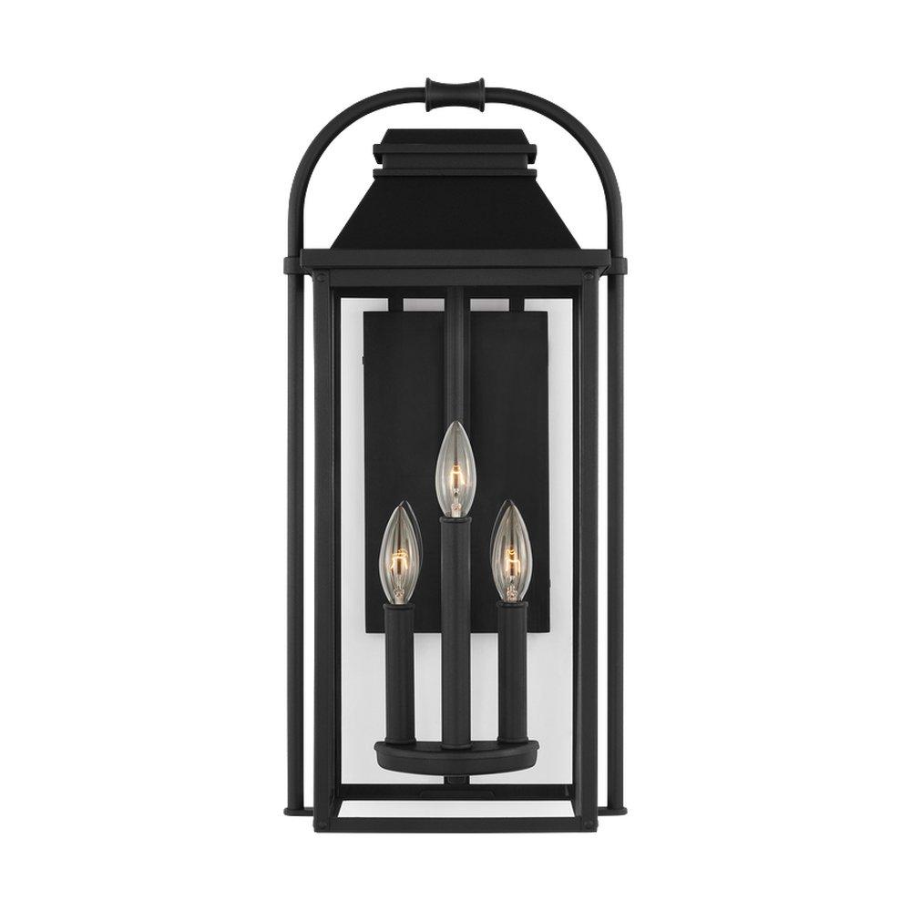 Visual Comfort & Co. Studio Wellsworth 60W 3-Light 22-1/2 in. Outdoor Wall Sconce in Textured Black