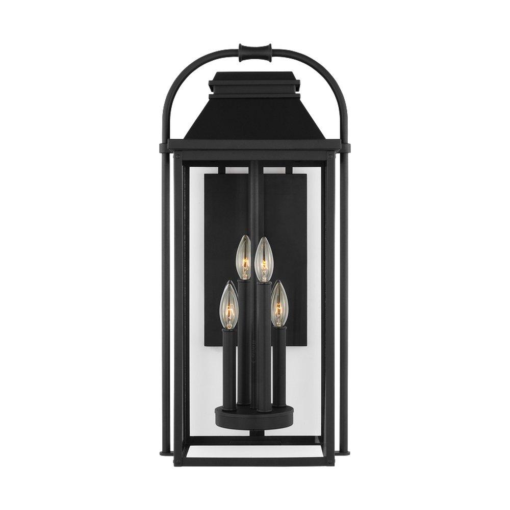 Visual Comfort & Co. Studio Wellsworth 60W 4-Light 26-88/100 in. Outdoor Wall Sconce in Textured Black