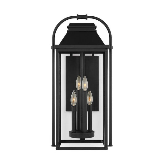 Visual Comfort & Co. Studio Wellsworth 60W 4-Light 26-88/100 in. Outdoor Wall Sconce in Textured Black