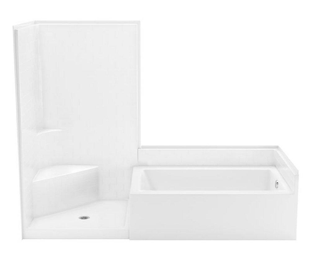 Aquatic Darsey 102 x 43 in. Tub & Shower Unit in White Right Drain