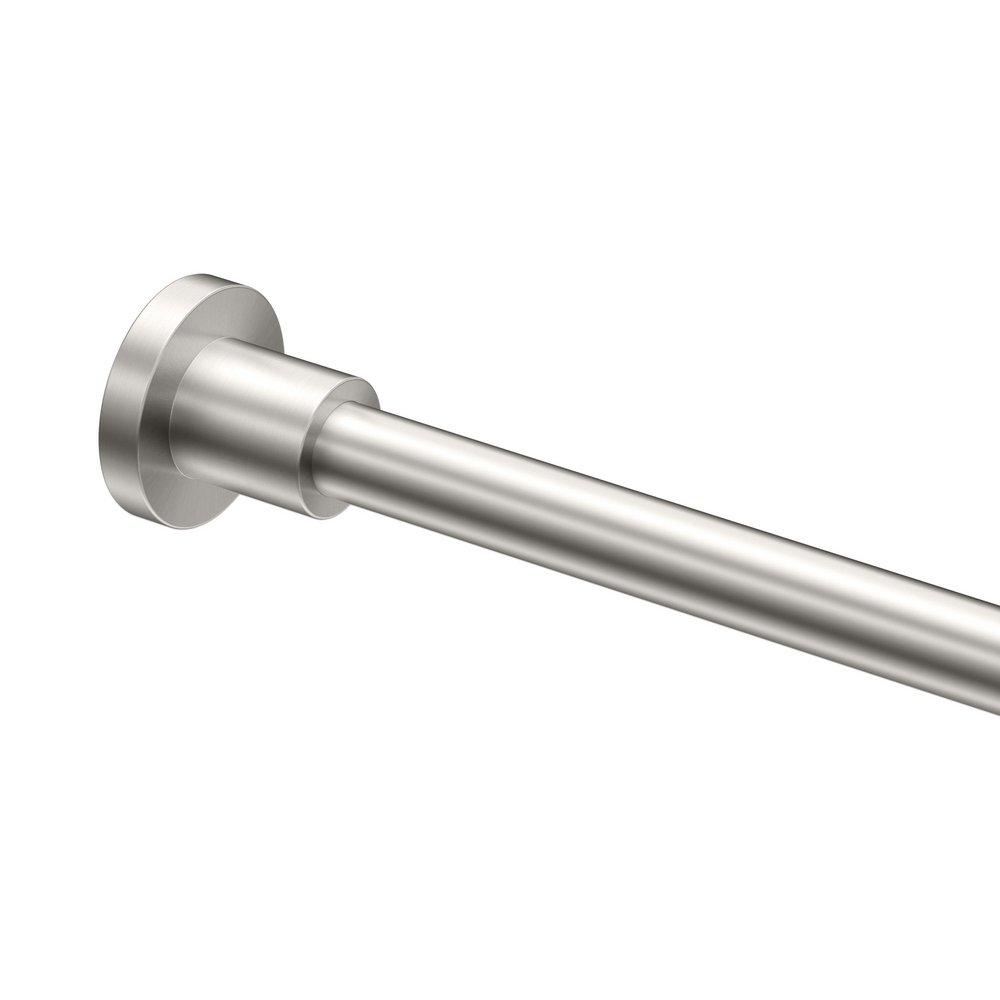 61-1/4 in. Wall Mount Straight Shower Rod in Satin Nickel