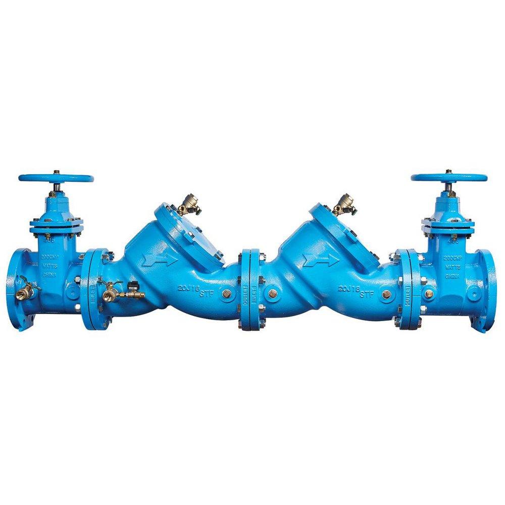 Watts LF709 Series 4 in. Cast Iron Double Check Valve Backflow Preventer Assembly with Test Cocks
