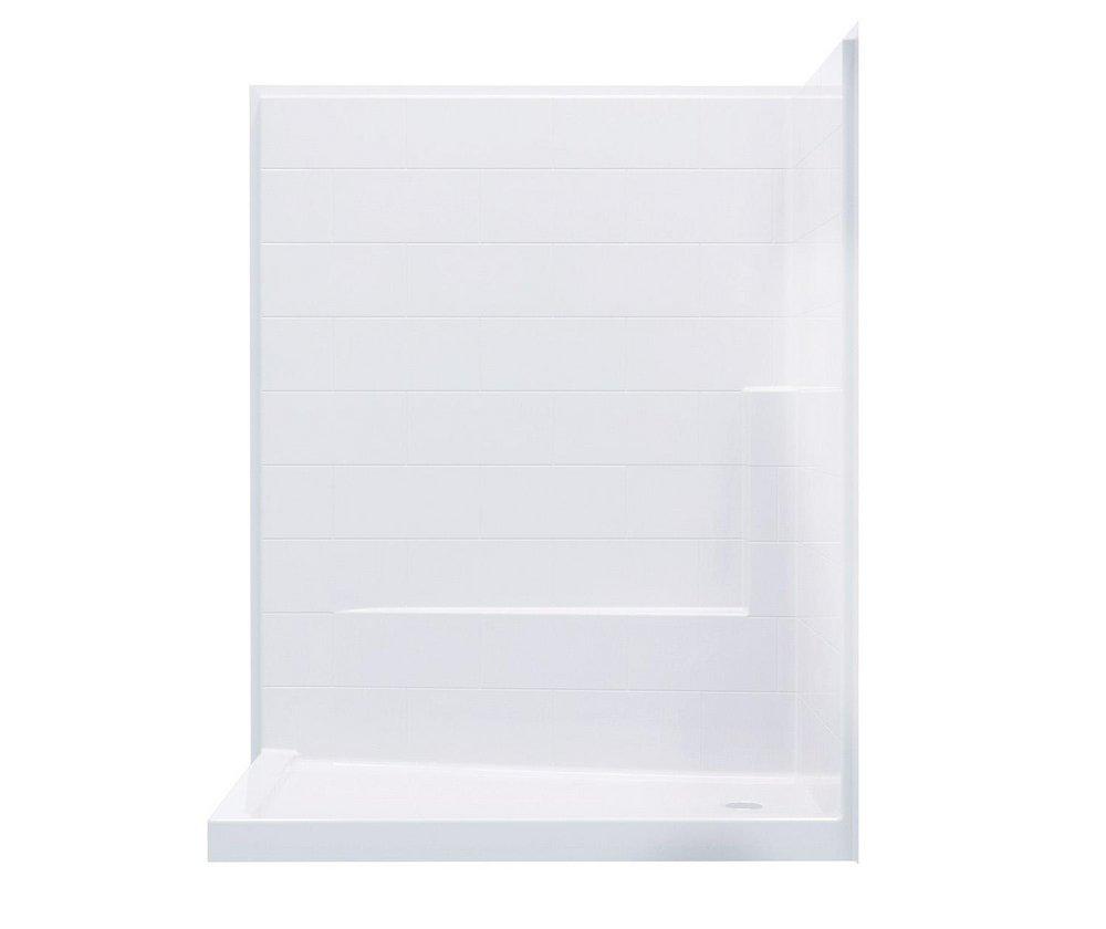 42 x 60 in. Left Drain Shower Unit in White