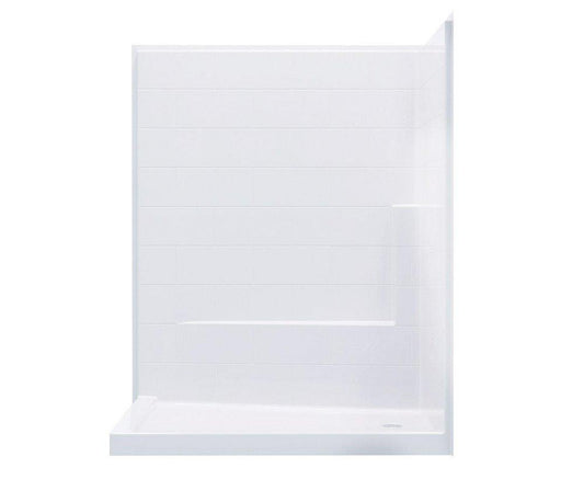42 x 60 in. Left Drain Shower Unit in White