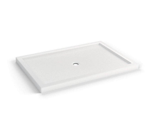 MAAX B3Round 60 in. x 42 in. Alcove Shower Base with Center Drain in White