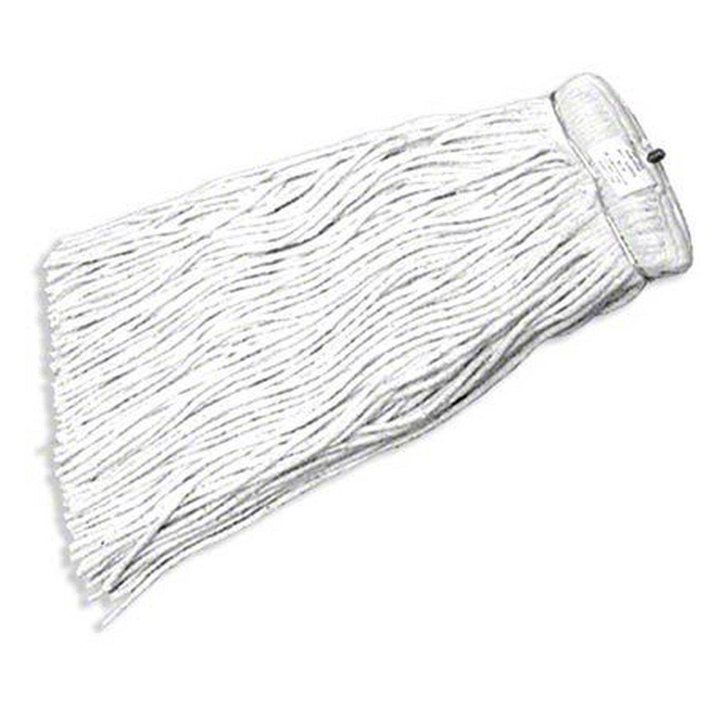 16 oz. Cotton, Reinforced Plastic and Synthetic Fiber Mop in White (Case of 12)