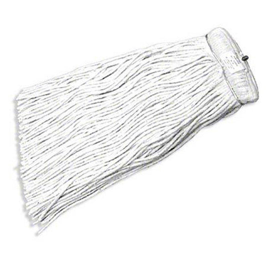 16 oz. Cotton, Reinforced Plastic and Synthetic Fiber Mop in White (Case of 12)