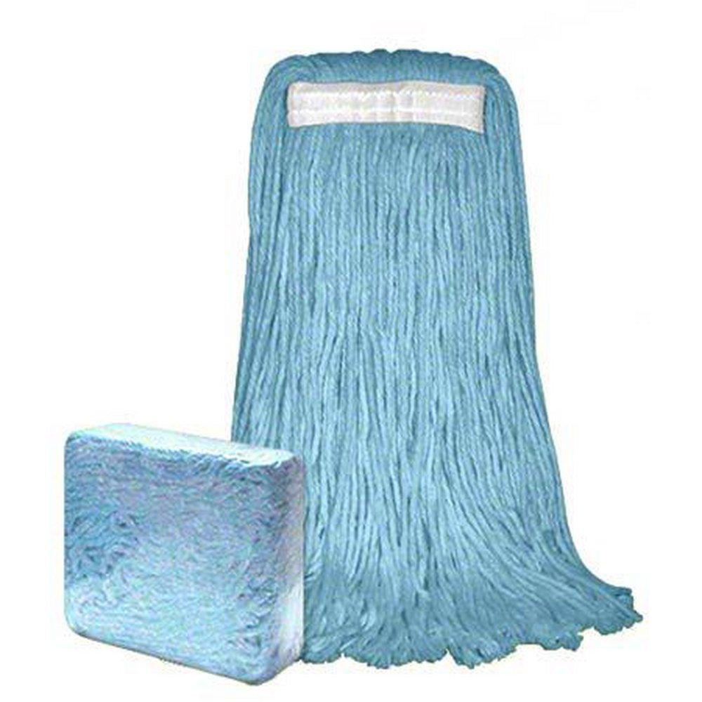 #16 and 12 oz. Cotton, Reinforced Plastic and Synthetic Fiber Mop in Blue (Case of 12)