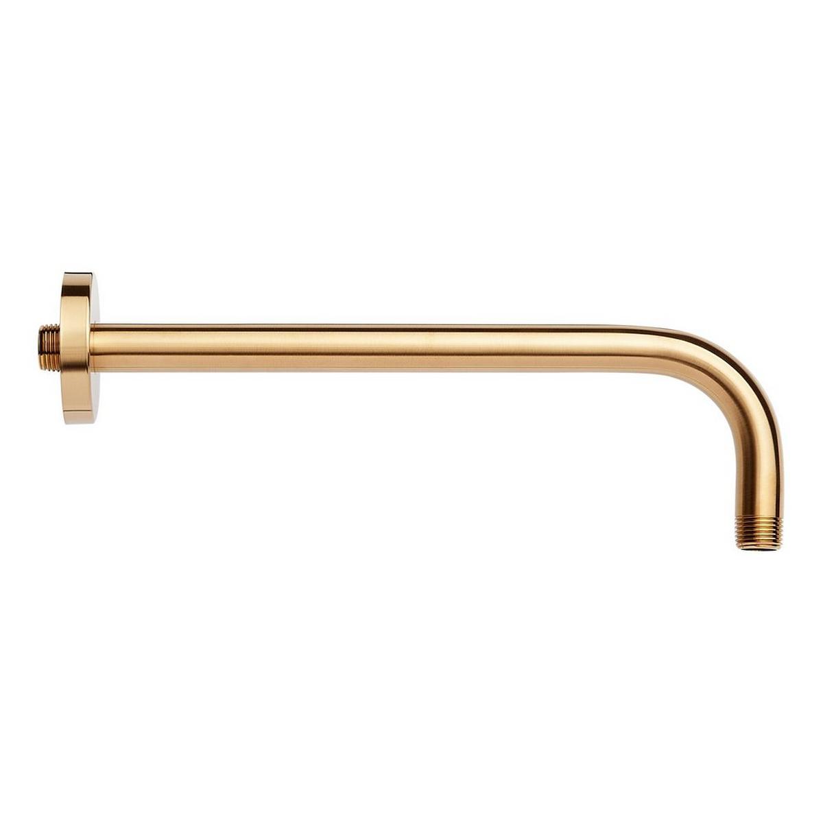 Signature Hardware Elita Pressure Balanced Shower Only Trim Package in Brushed Gold with Cross Handle - Includes Valve
