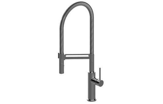 GRAFF Futurismo Single Handle Pull Down Kitchen Faucet in Brushed Brass PVD