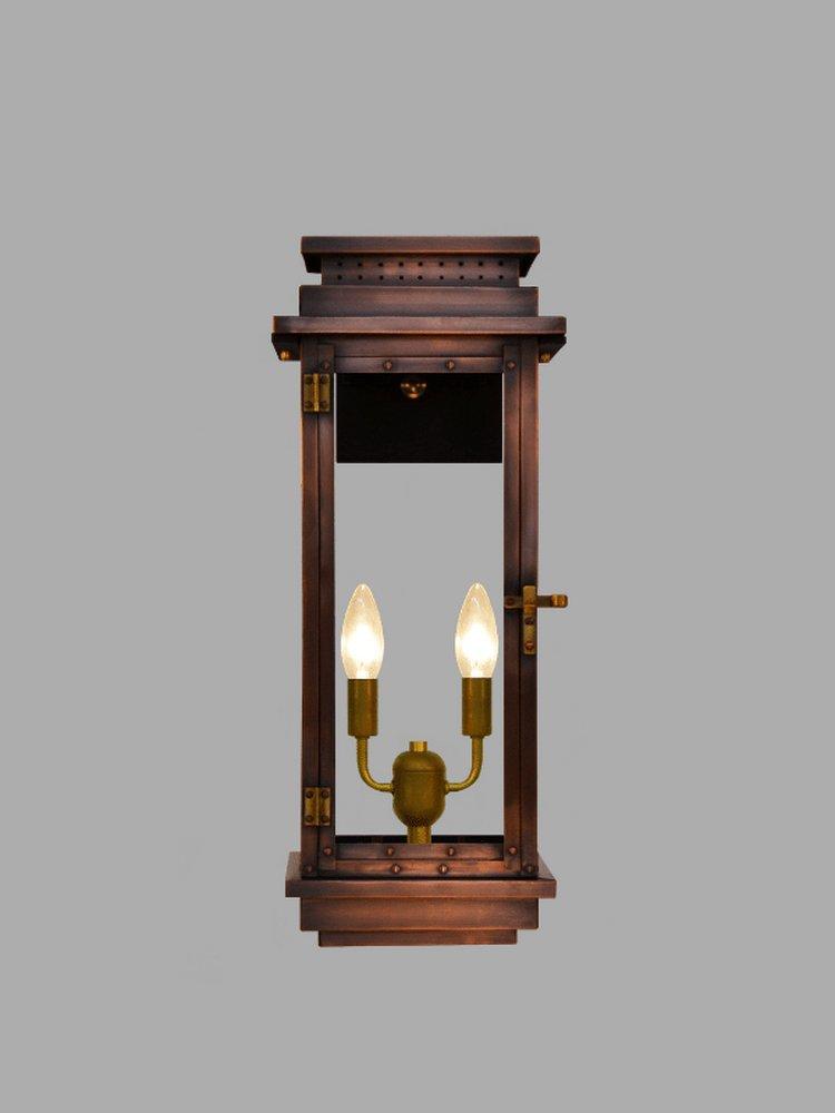 The Coppersmith Contempo 60W 2-Light 18-1/4 in. Outdoor Wall Sconce in Antique Copper