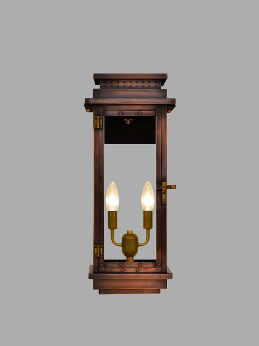 The Coppersmith Contempo 60W 2-Light 18-1/4 in. Outdoor Wall Sconce in Antique Copper